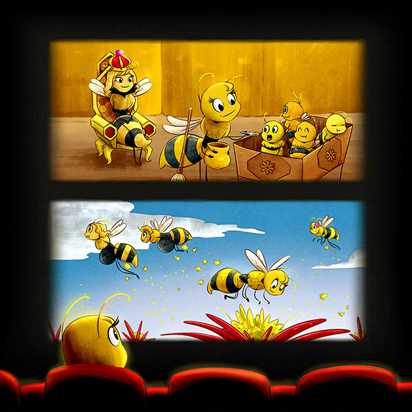 A bee watching a bee movie
