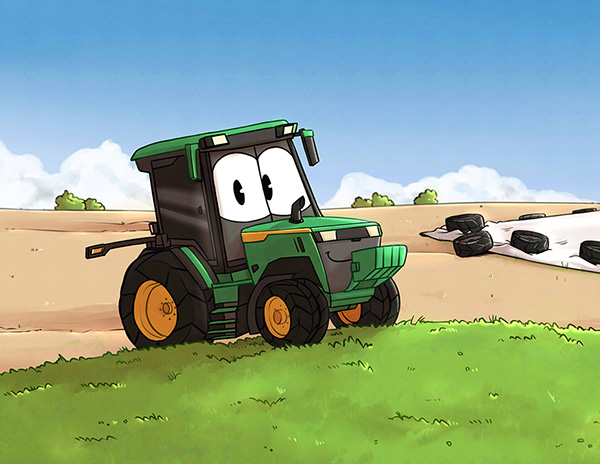 Header in a wheat field