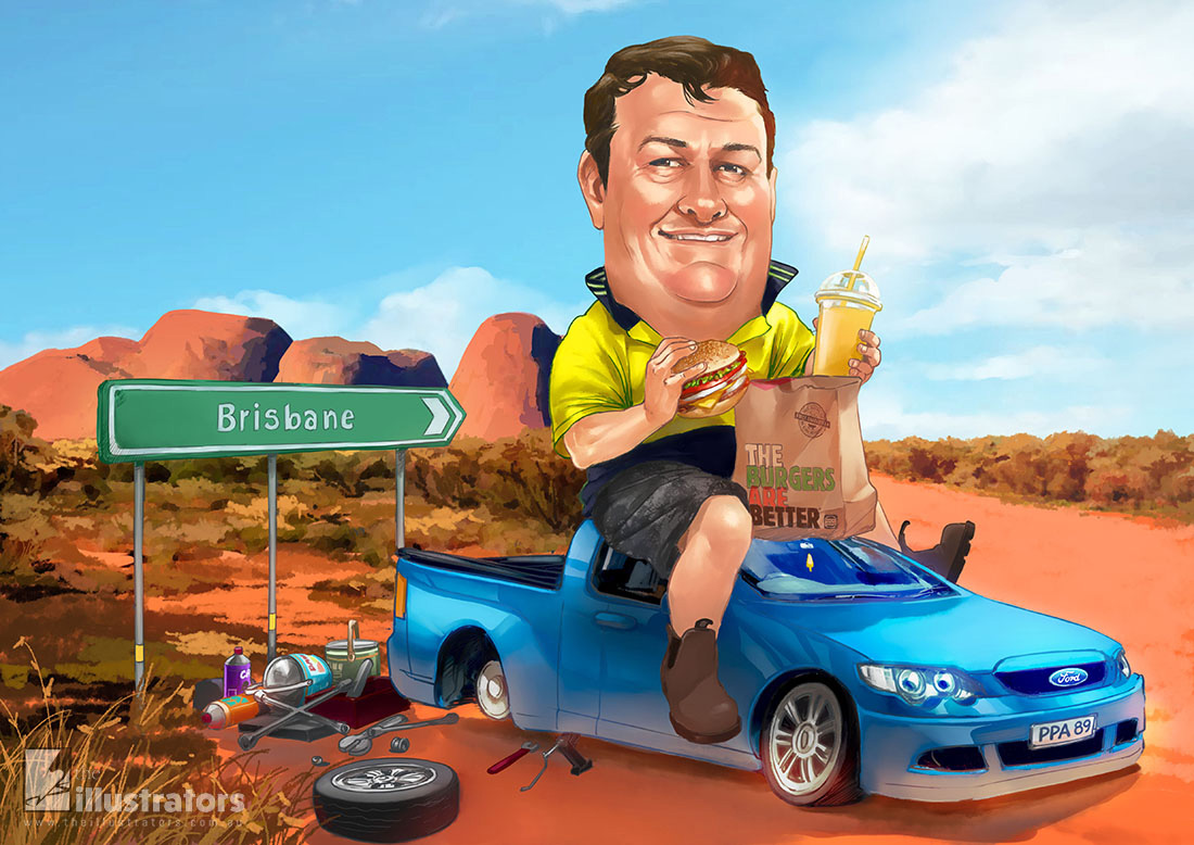 Broken down Ford on the way to Brisbane