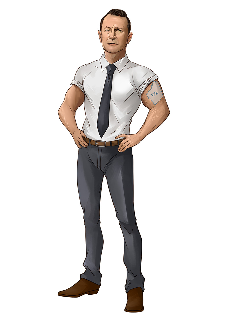 Mark McGowan cartoon character