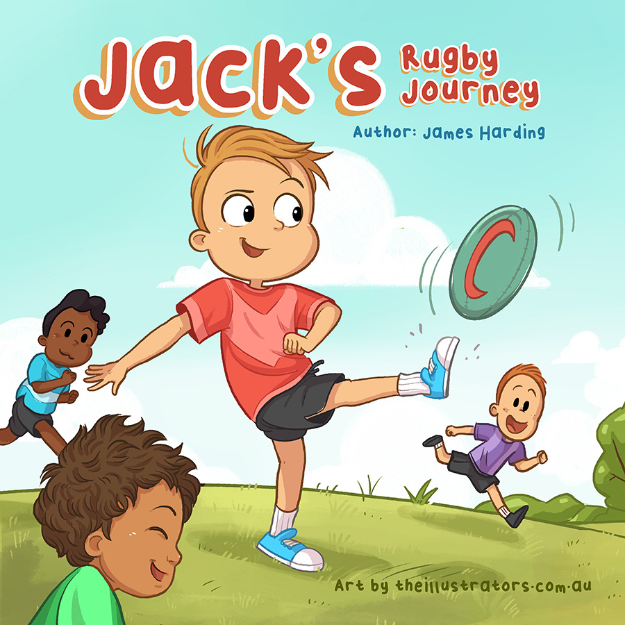 A boy playing rugby