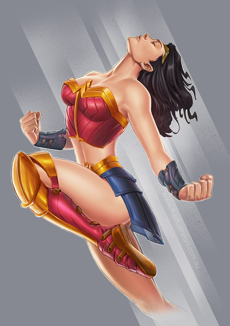 Comic book poster of Wonder Woman