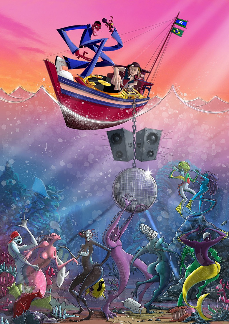 Fine art portrait of a disco under the sea