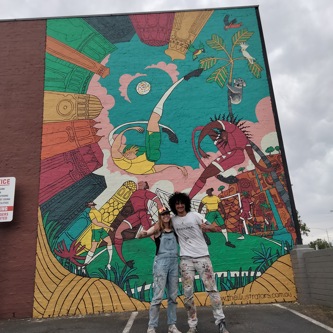 World Cup wall mural in Melbourne