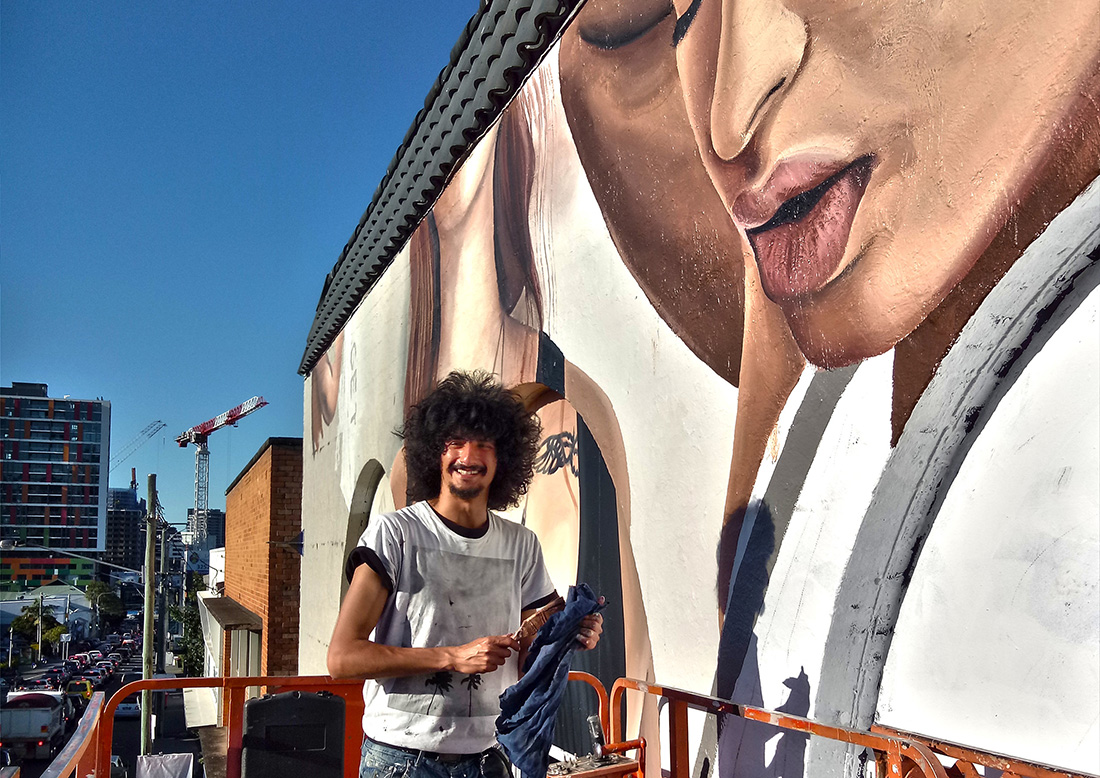Painting a wall mural in Melbourne
