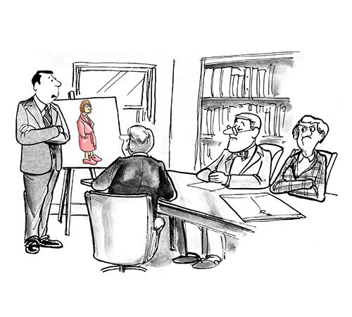 Illustration of a businessman giving a presentation